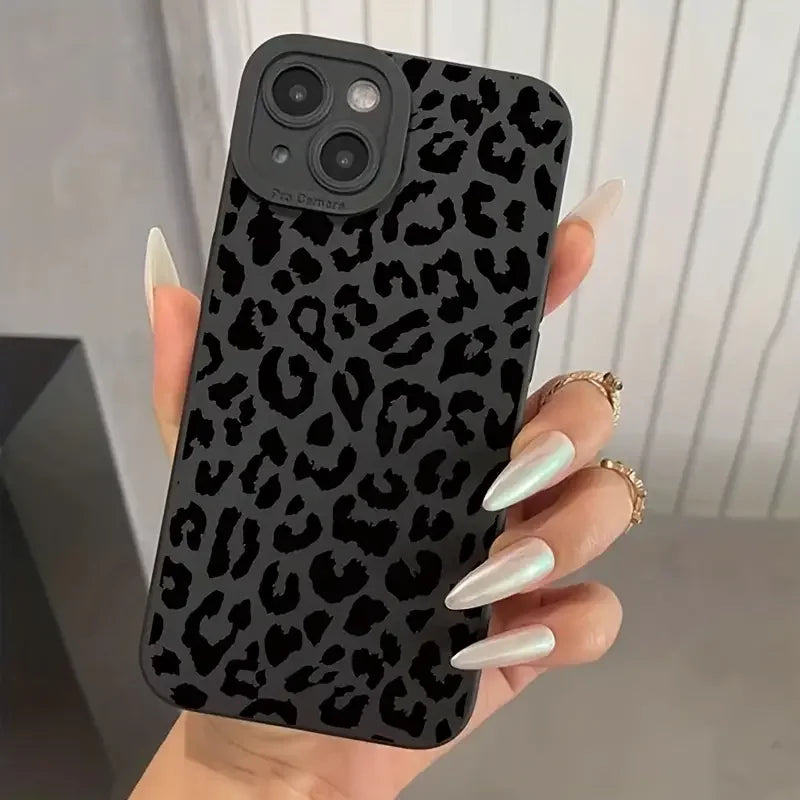 Black Leopard Print Phone Case