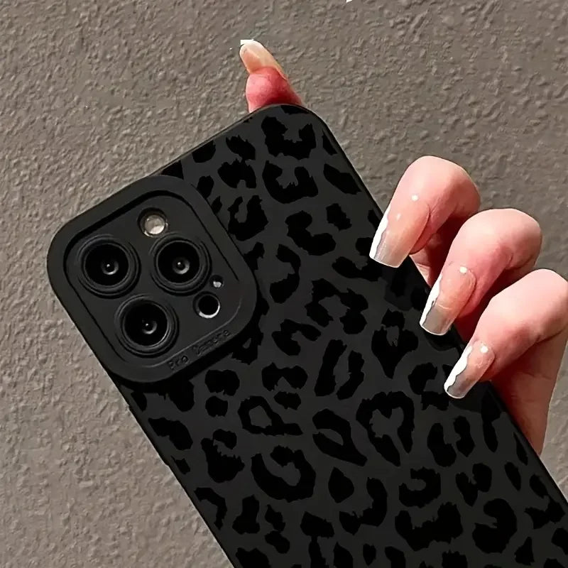 Black Leopard Print Phone Case