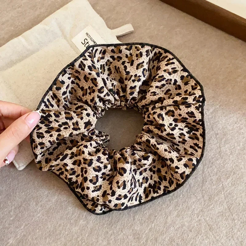 Leopard-print Double Layered Scrunchies