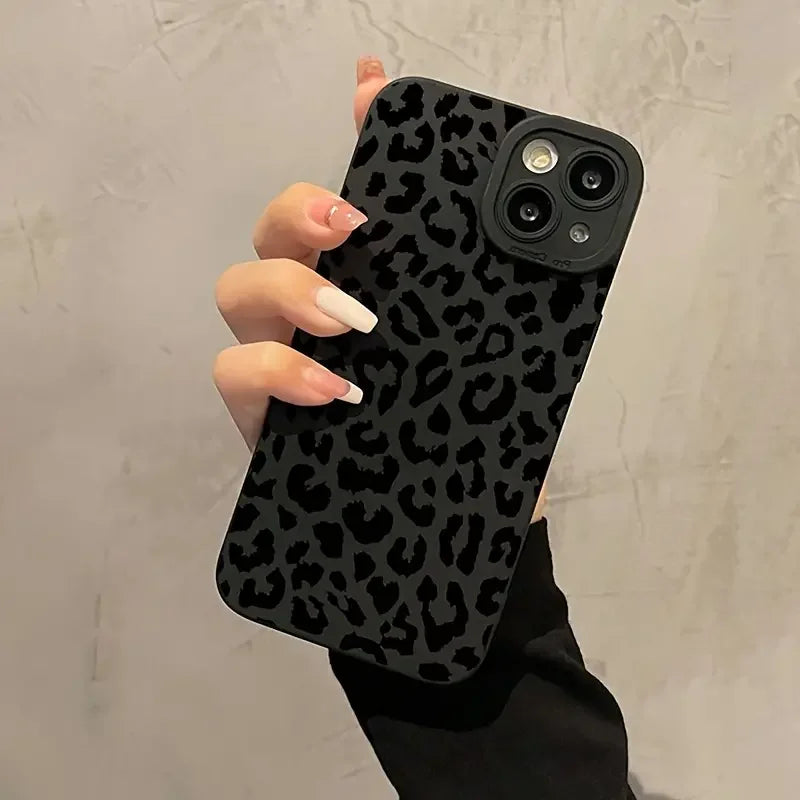 Black Leopard Print Phone Case