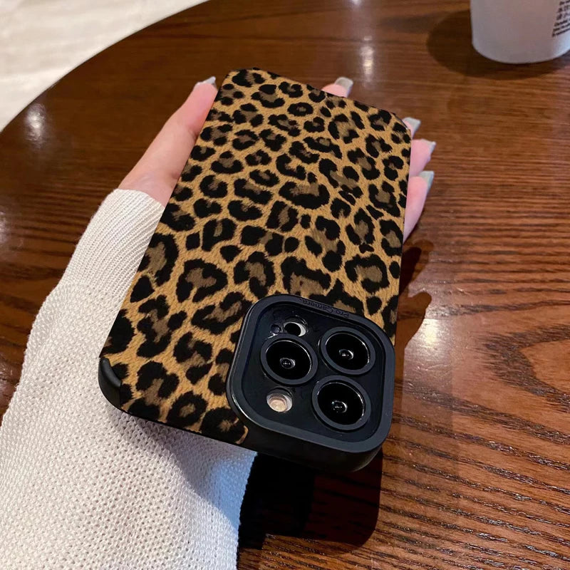 Luxury Brown Black Leopard Silicone Case