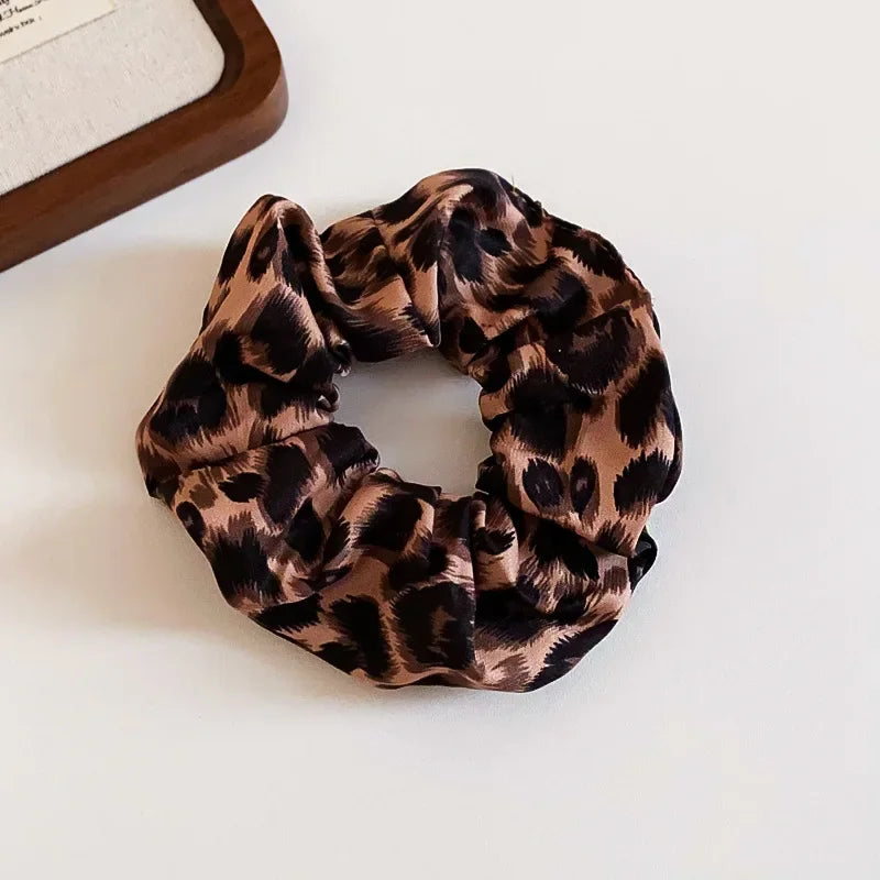 Leopard-print Double Layered Scrunchies