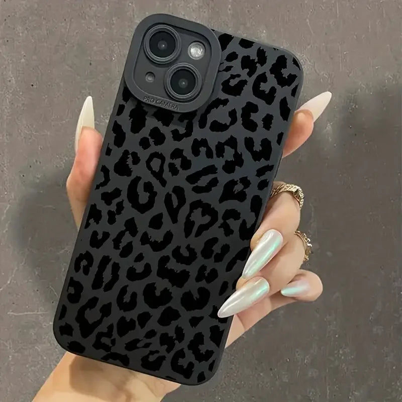 Black Leopard Print Phone Case