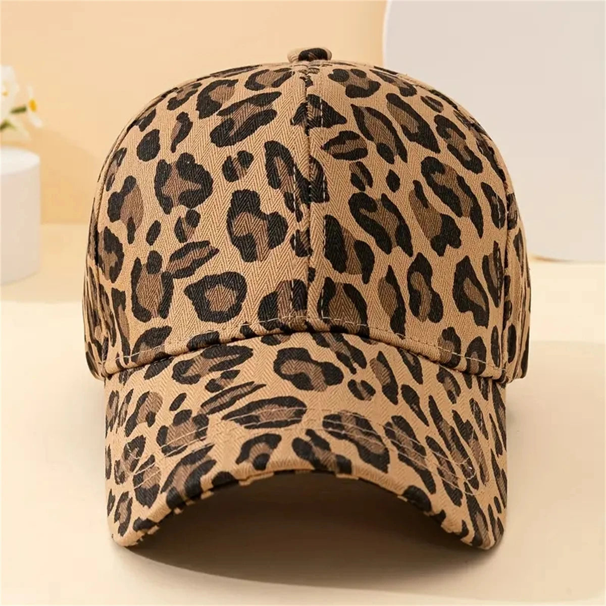 Leopard print baseball cap