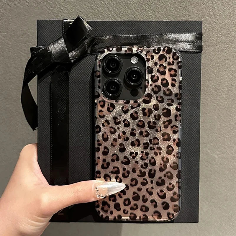 Brown Black Leopard Print Phone Case