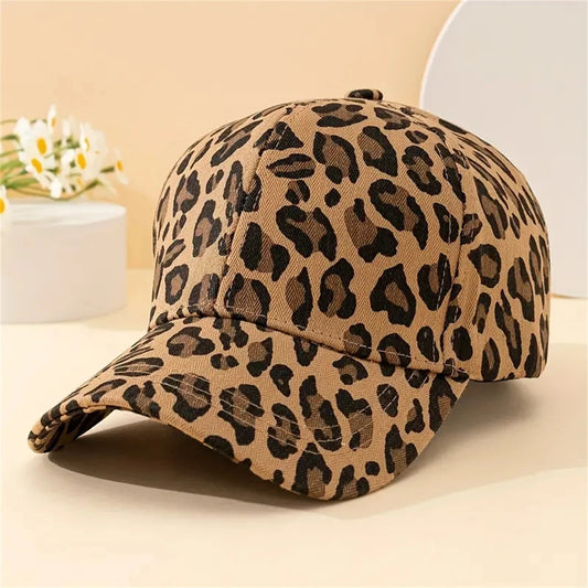 Leopard print baseball cap