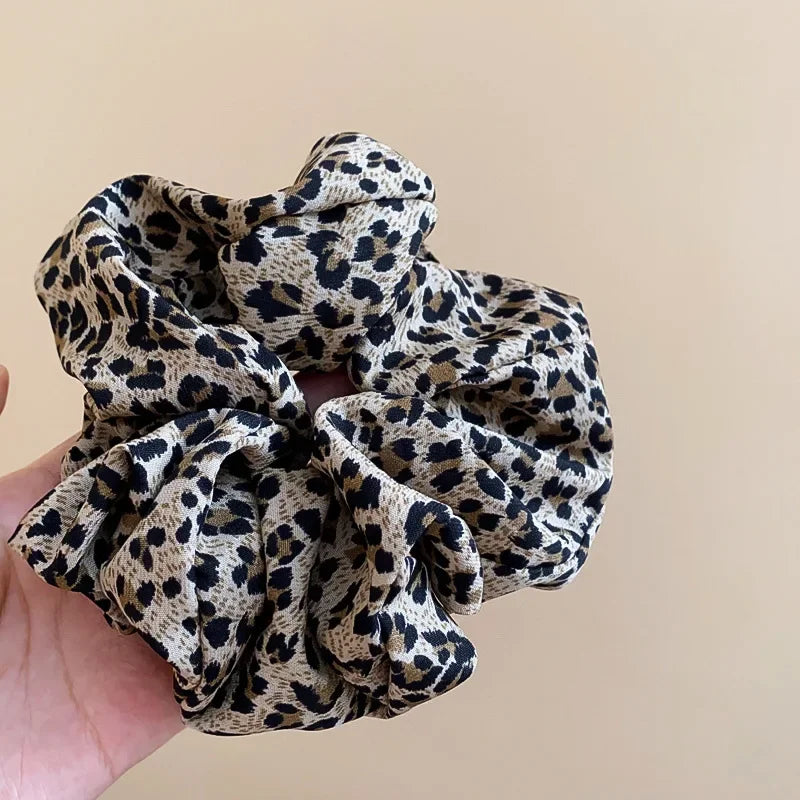 Leopard-print Double Layered Scrunchies