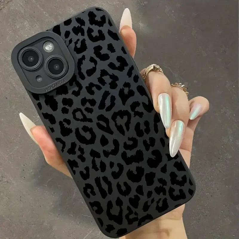 Black Leopard Print Phone Case