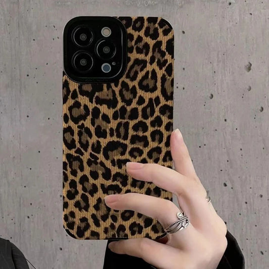 Luxury Brown Black Leopard Silicone Case