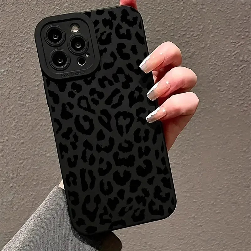 Black Leopard Print Phone Case