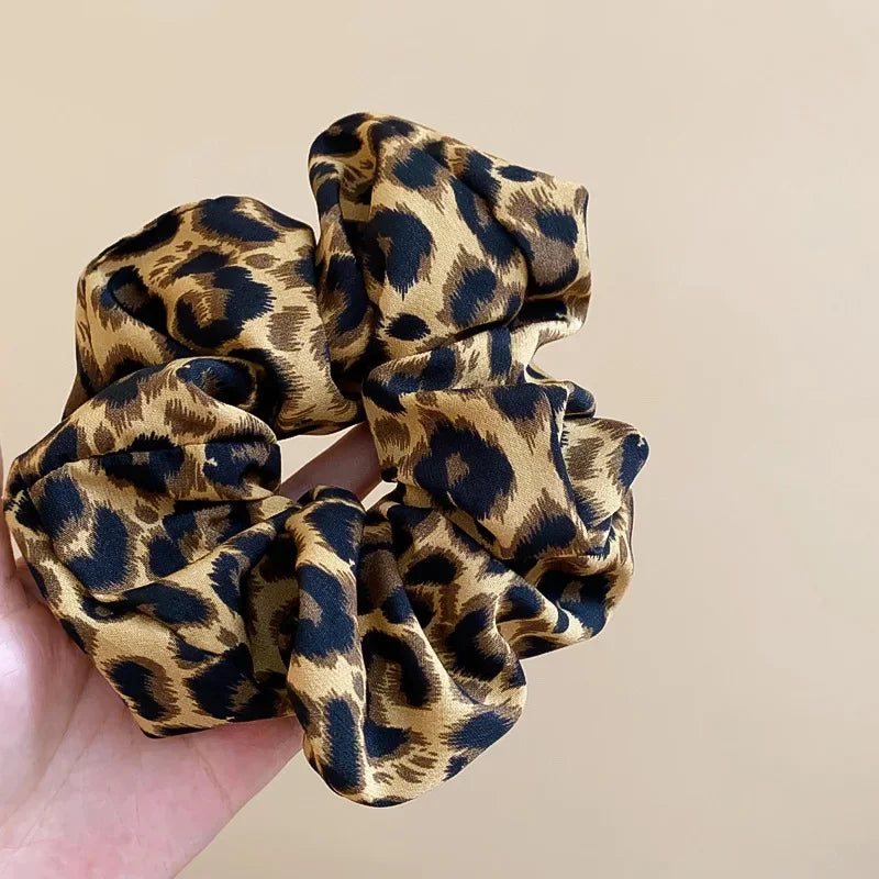 Leopard-print Double Layered Scrunchies